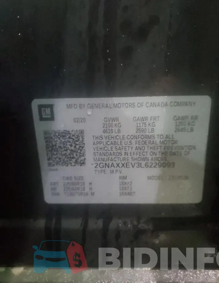 2GNAXXEV3L6229093 Photo# 13
