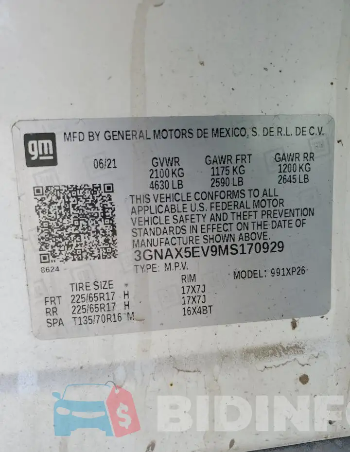 3GNAX5EV9MS170929 Photo# 14