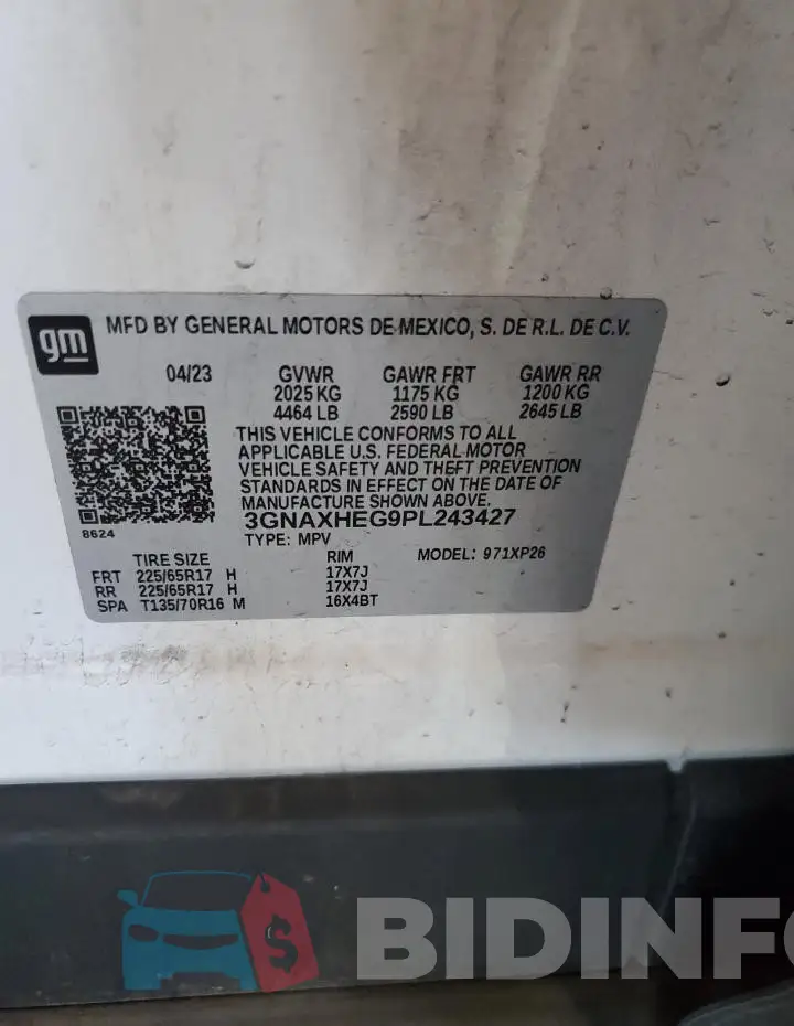 3GNAXHEG9PL243427 Photo# 12