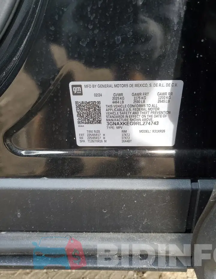 3GNAXKEG9RL274743 Photo# 13