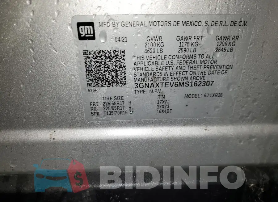3GNAXTEV6MS162307 Photo# 14