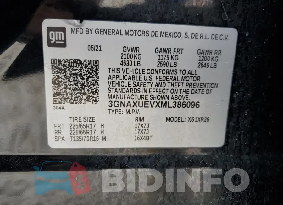 3GNAXUEVXML386096 Photo# 13