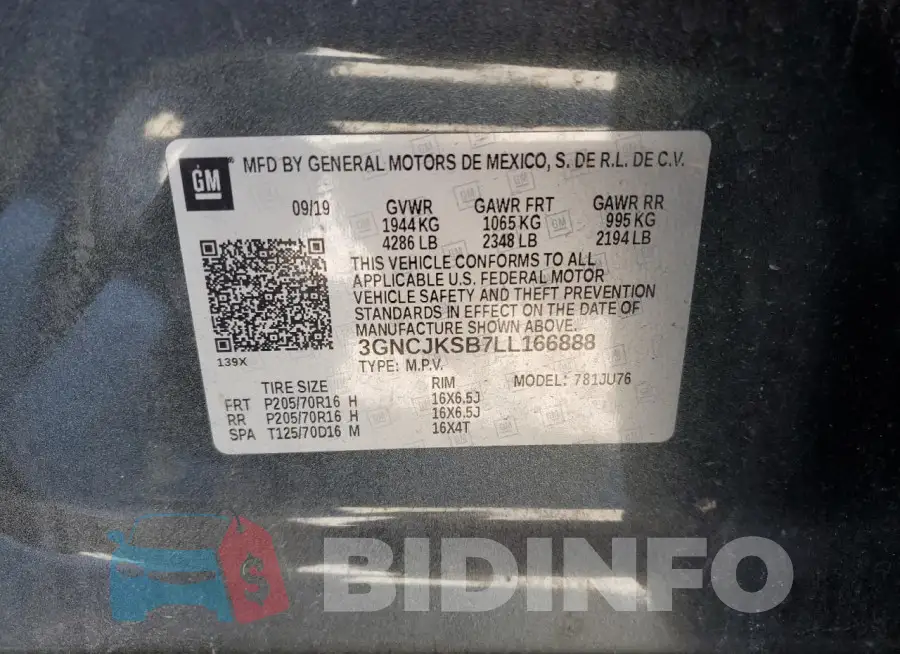 3GNCJKSB7LL166888 Photo# 14