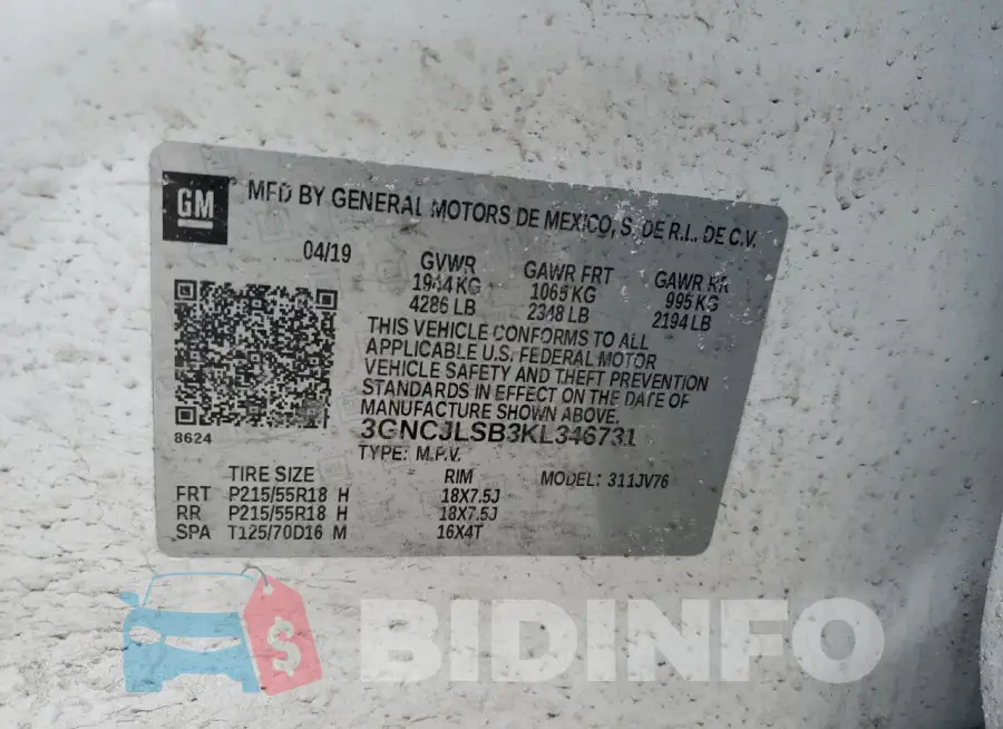 3GNCJLSB3KL346731 Photo# 13