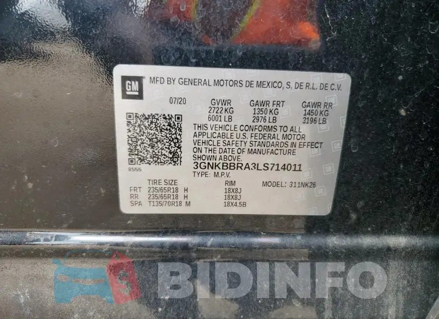 3GNKBBRA3LS714011 Photo# 13