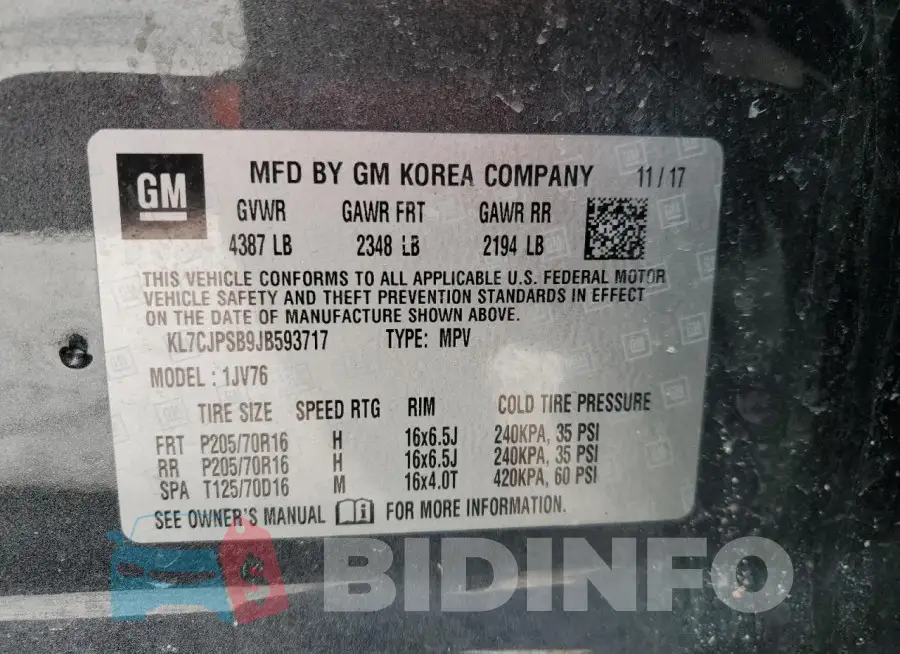 KL7CJPSB9JB593717 Photo# 12