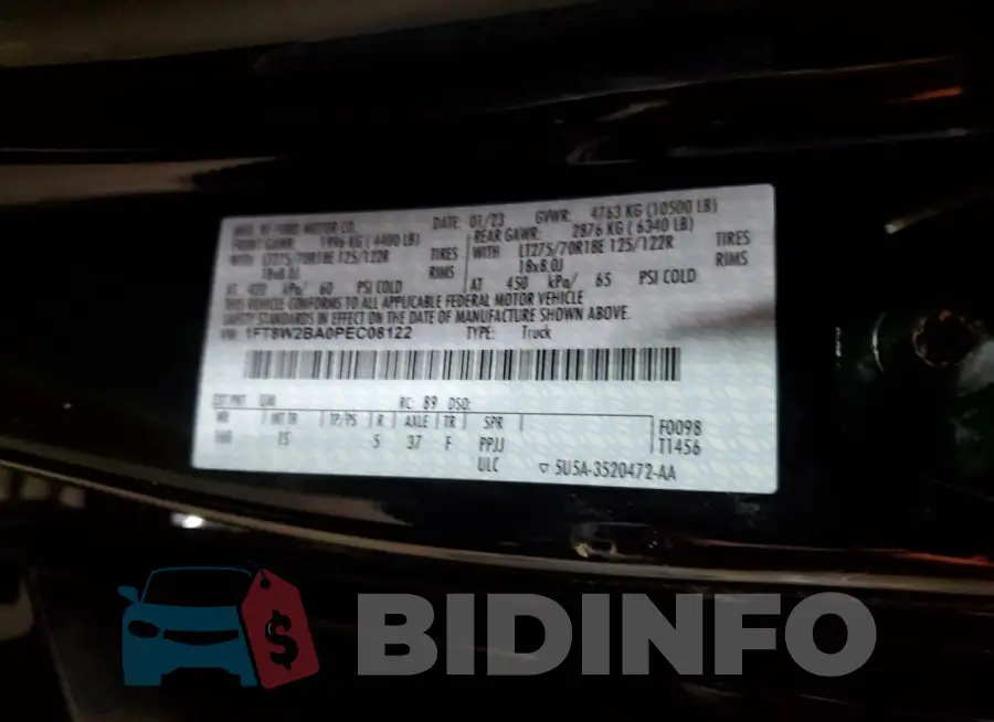 1FT8W2BA0PEC08122 Photo# 12