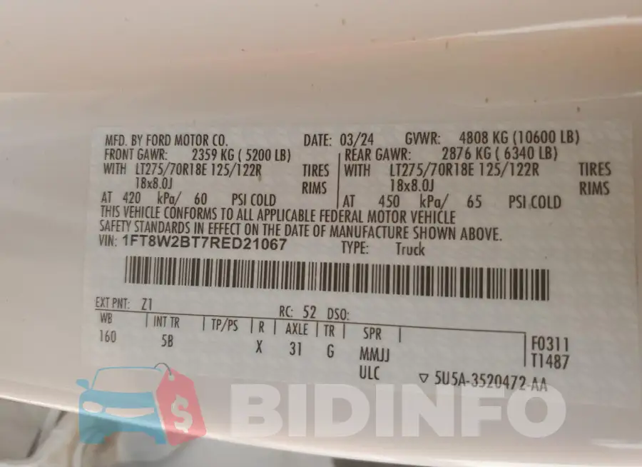 1FT8W2BT7RED21067 Photo# 12