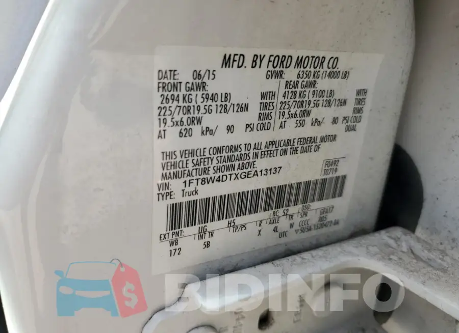 1FT8W4DTXGEA13137 Photo# 12