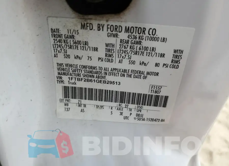 1FTBF2B61GEB29513 Photo# 12