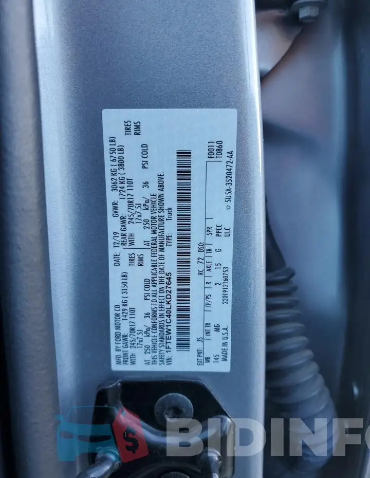 1FTEW1C40LKD27645 Photo# 12