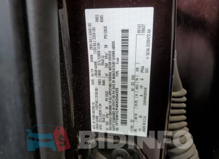 1FTEW1CP4KKD54355 Photo# 12