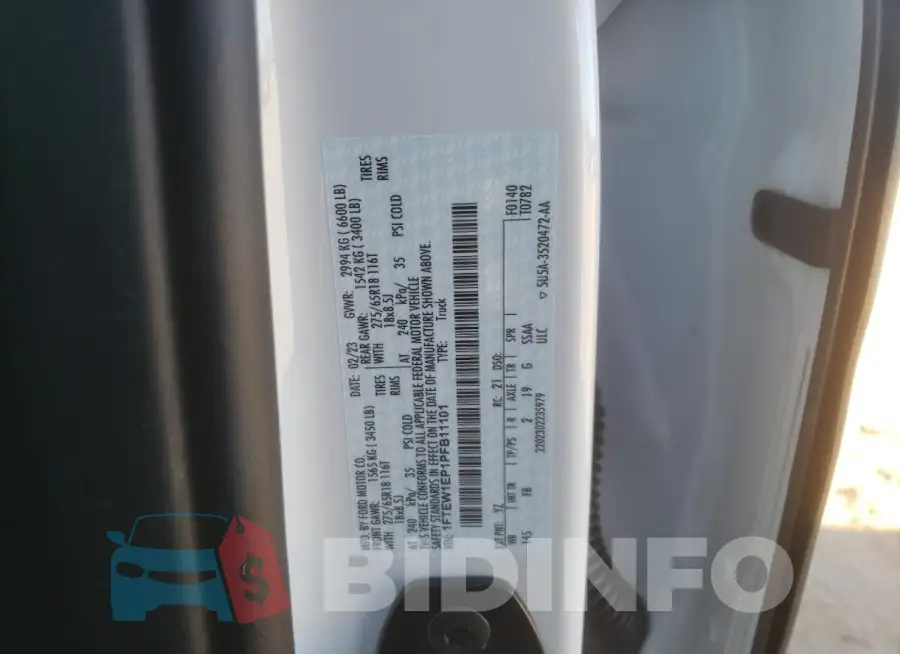 1FTEW1EP1PFB11101 Photo# 12