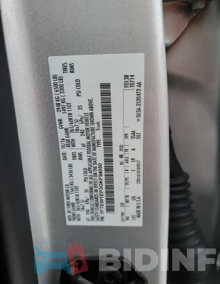 1FTEW1EP3GKF94050 Photo# 12