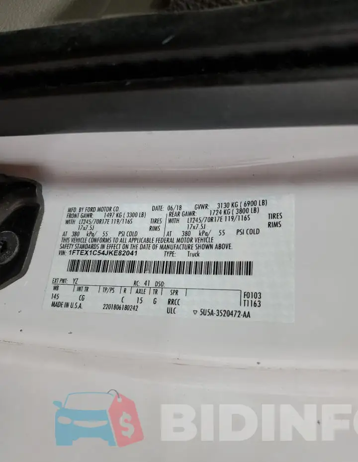 1FTEX1C54JKE82041 Photo# 12