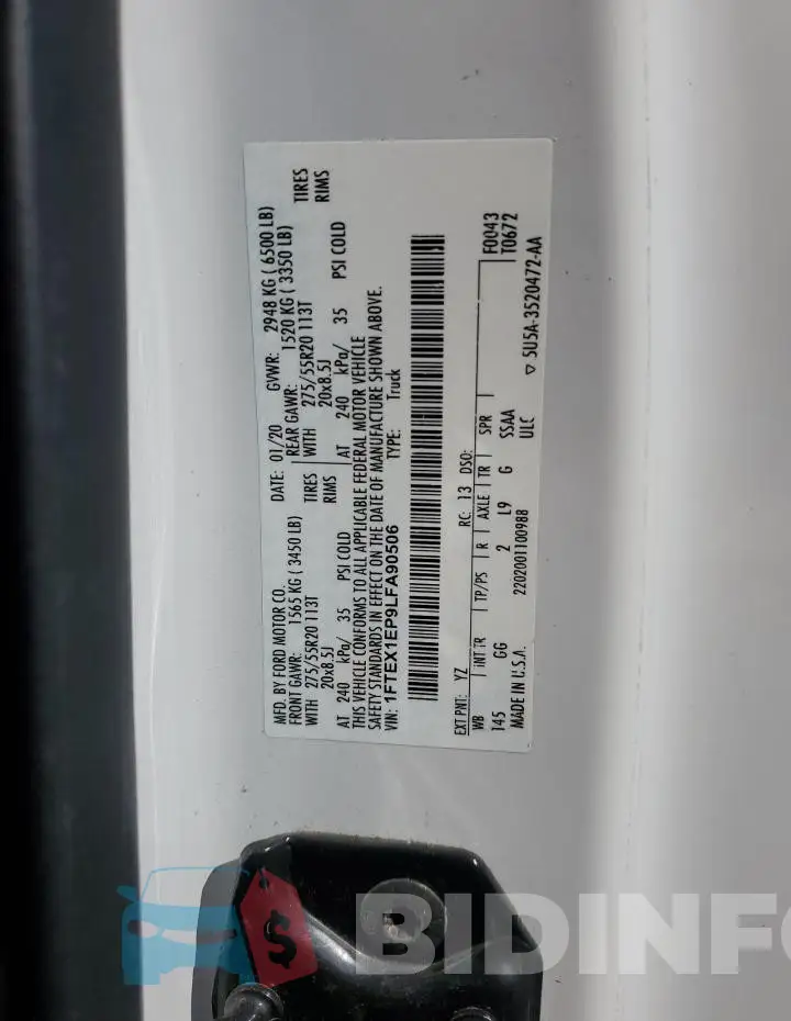 1FTEX1EP9LFA90506 Photo# 13