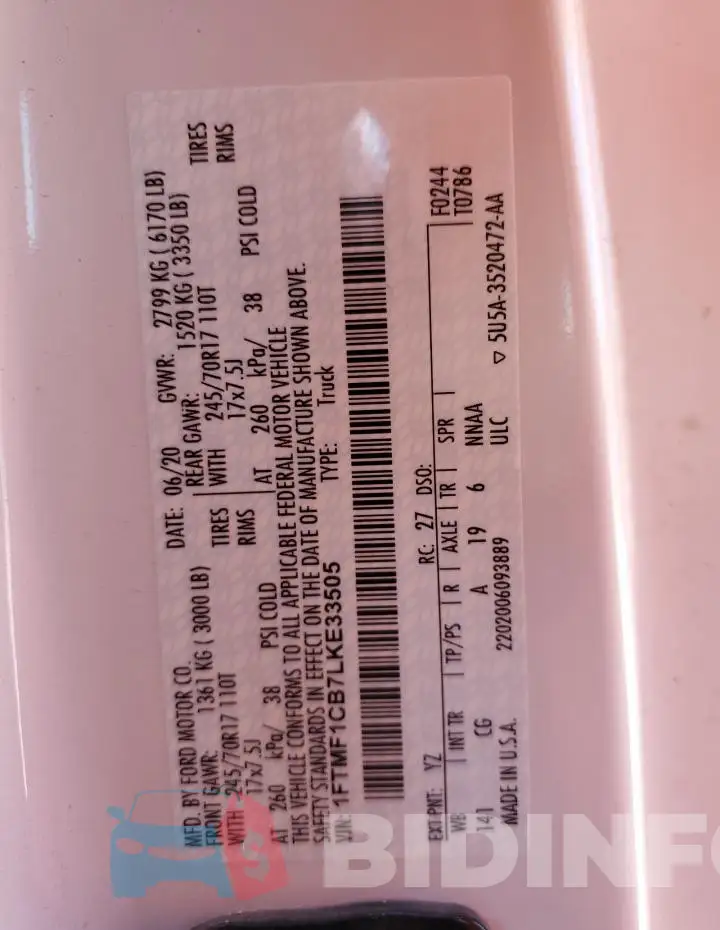 1FTMF1CB7LKE33505 Photo# 12