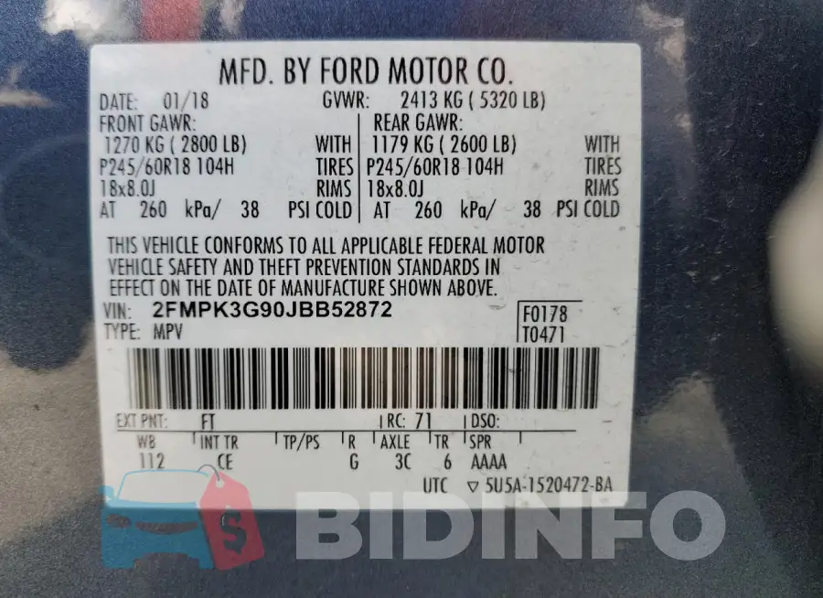 2FMPK3G90JBB52872 Photo# 13