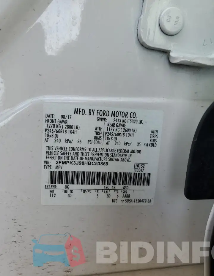 2FMPK3J98HBC53869 Photo# 14
