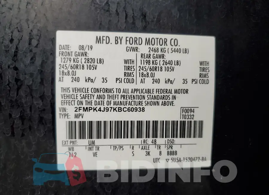 2FMPK4J97KBC60938 Photo# 13