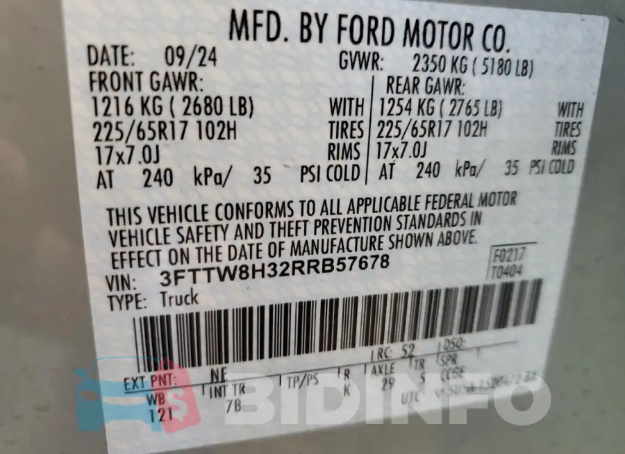 3FTTW8H32RRB57678 Photo# 12