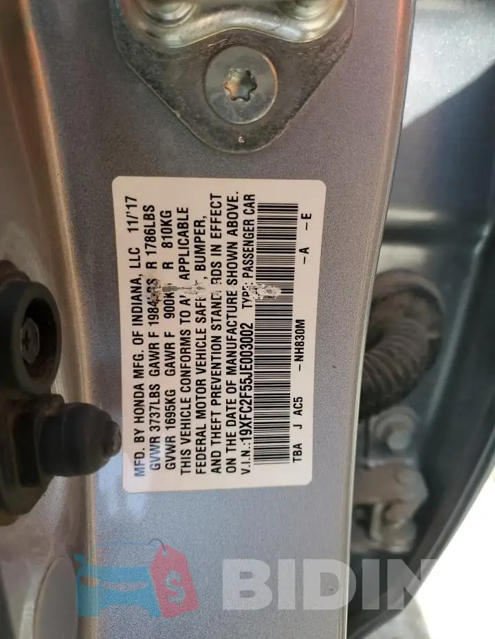 19XFC2F55JE003002 Photo# 13