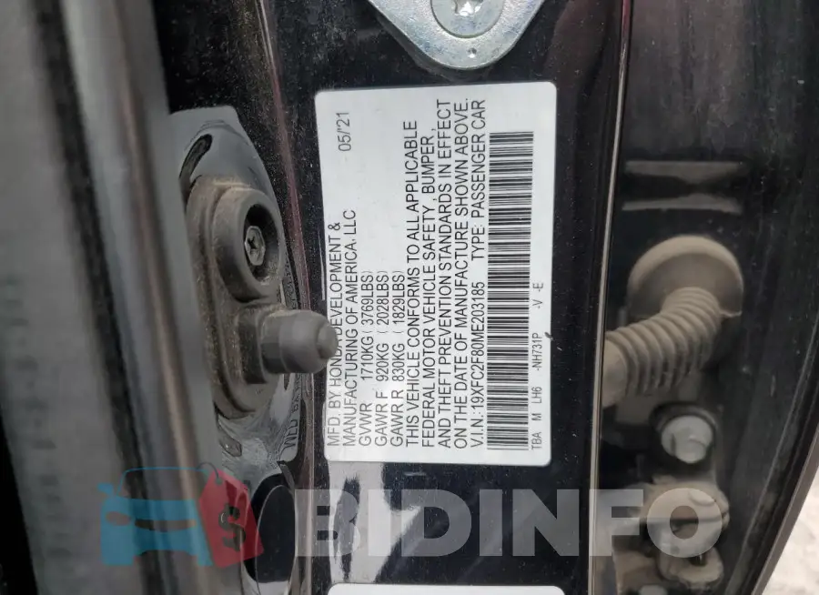19XFC2F80ME203185 Photo# 13