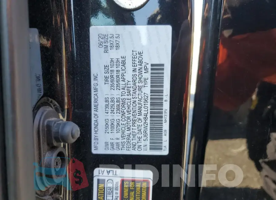 5J6RW2H84LL019627 Photo# 13
