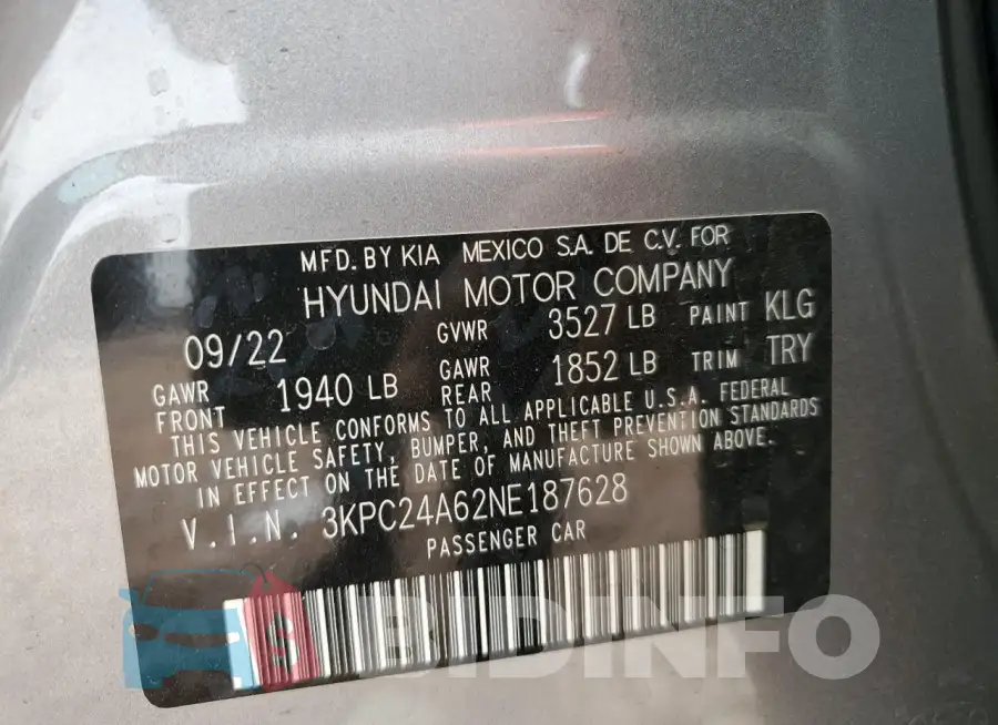 3KPC24A62NE187628 Photo# 12