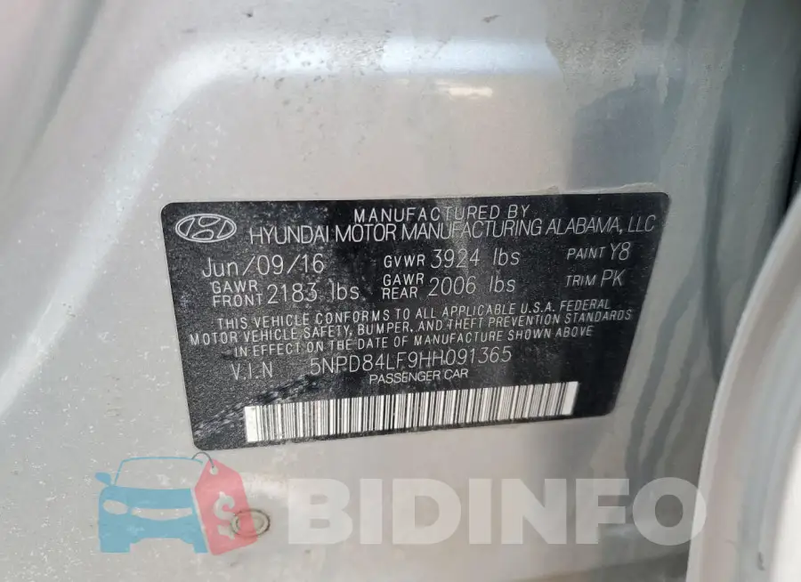 5NPD84LF9HH091365 Photo# 13