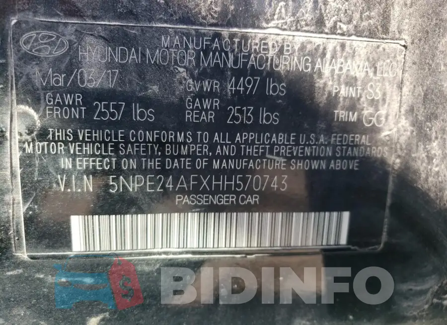 5NPE24AFXHH570743 Photo# 13