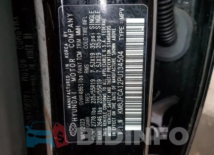 KM8JFCA12PU134504 Photo# 14