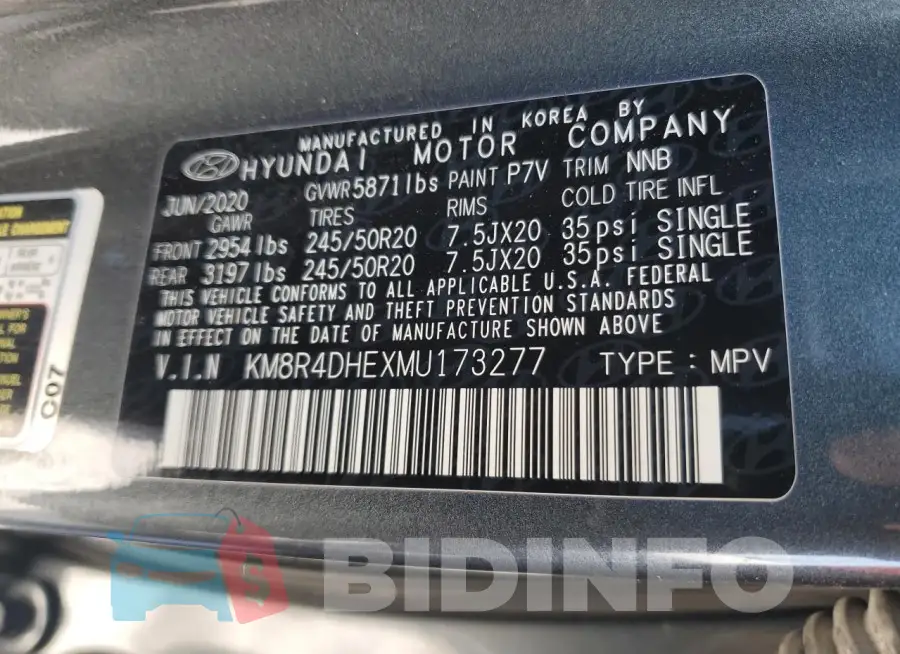 KM8R4DHEXMU173277 Photo# 13