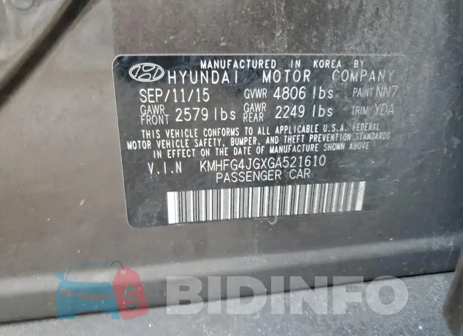KMHFG4JGXGA521610 Photo# 12
