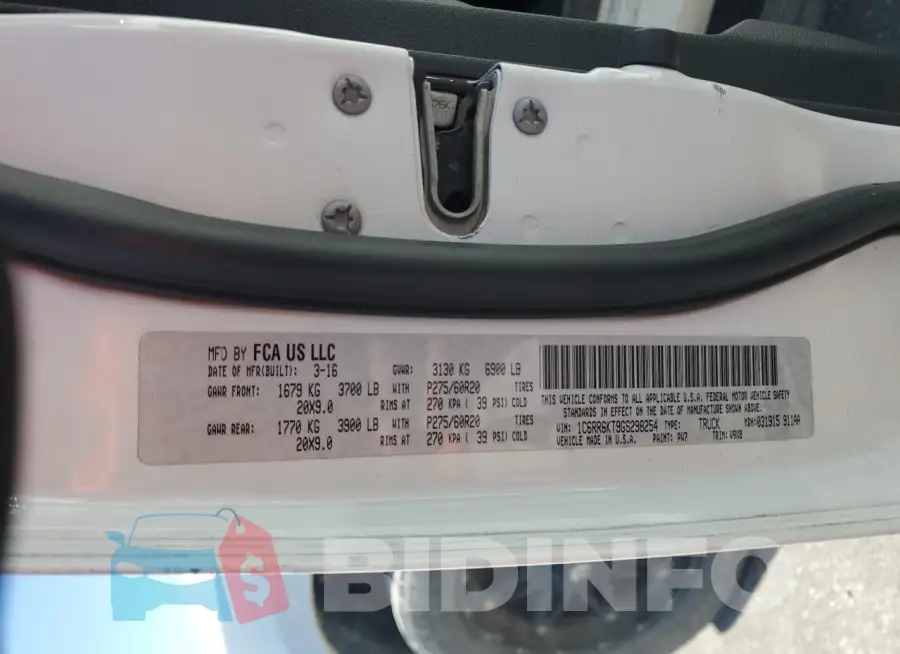 1C6RR6KT9GS298254 Photo# 12
