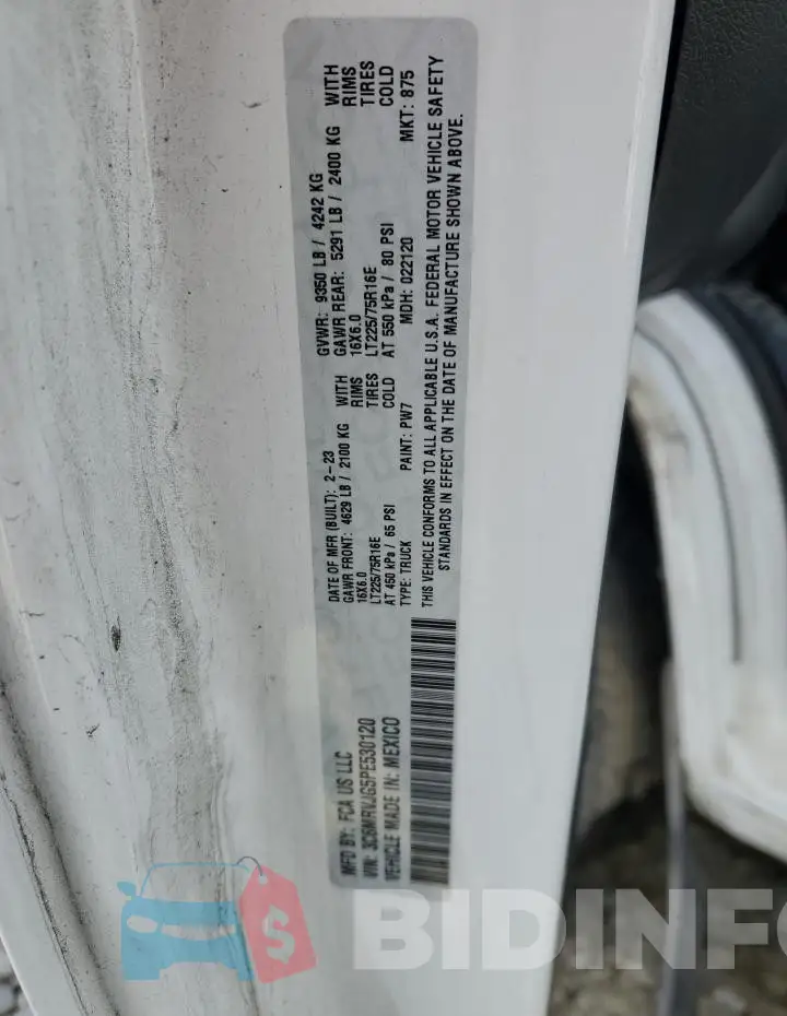 3C6MRVJG5PE530120 Photo# 13