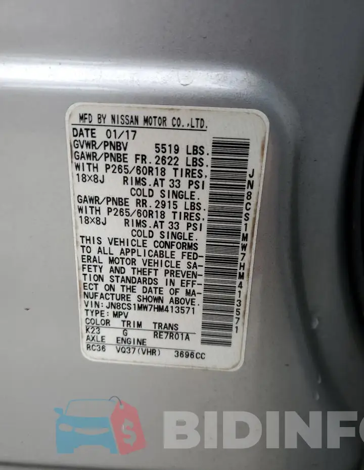 JN8CS1MW7HM413571 Photo# 13