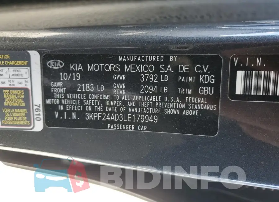 3KPF24AD3LE179949 Photo# 13