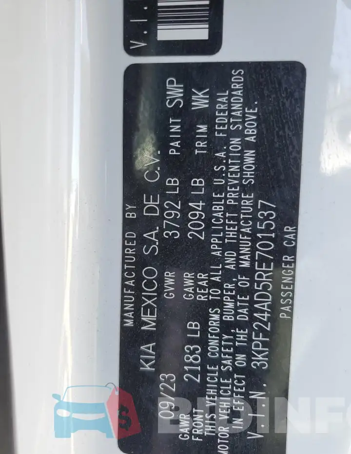 3KPF24AD5RE701537 Photo# 13