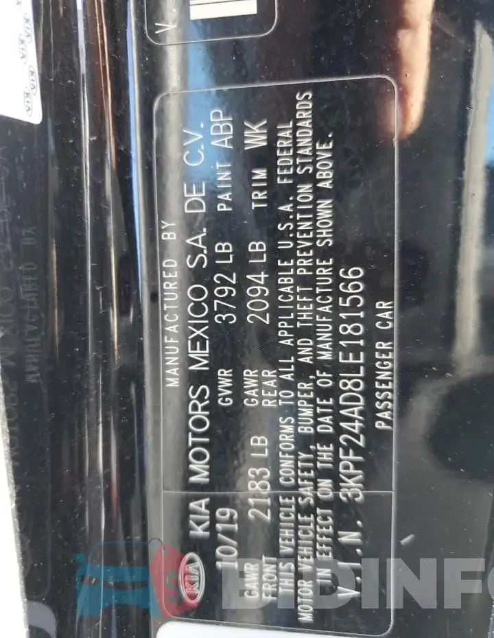3KPF24AD8LE181566 Photo# 12