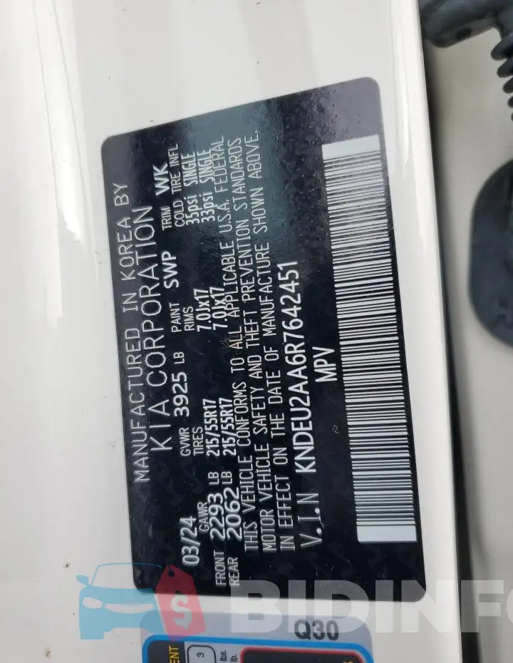 KNDEU2AA6R7642451 Photo# 13