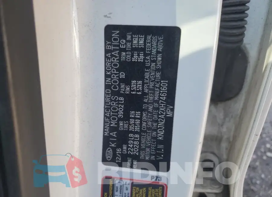 KNDJN2A2XH7461601 Photo# 12