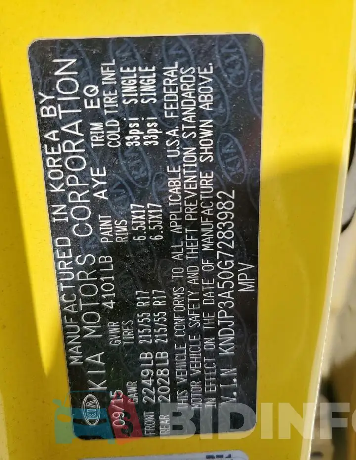 KNDJP3A50G7283982 Photo# 13