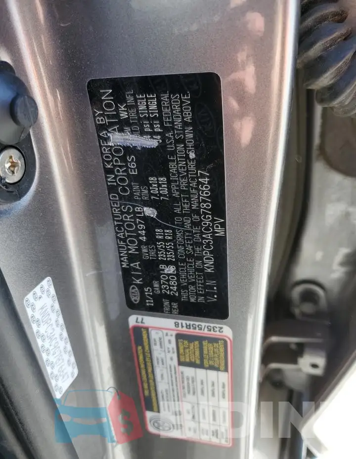 KNDPC3AC9G7876647 Photo# 13
