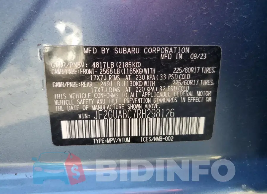 JF2GUABC7RH298126 Photo# 14