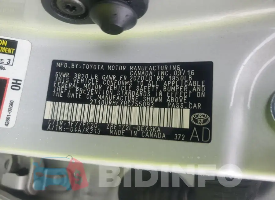 2T1BURHEXHC755093 Photo# 12