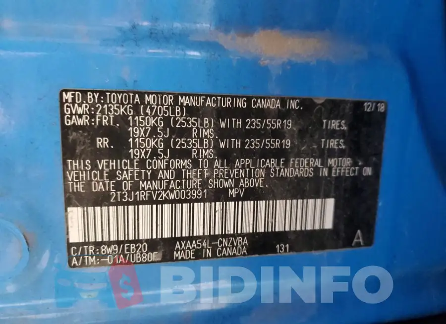 2T3J1RFV2KW003991 Photo# 13