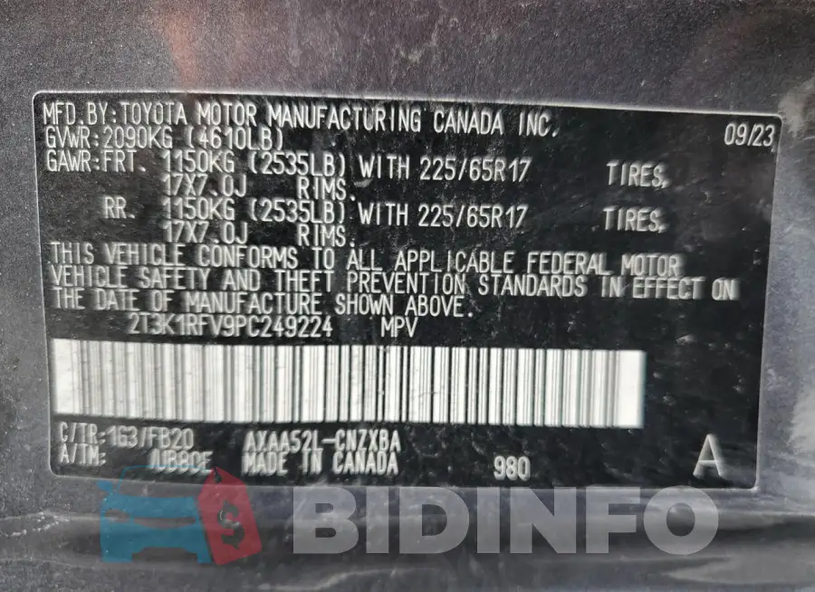 2T3K1RFV9PC249224 Photo# 13