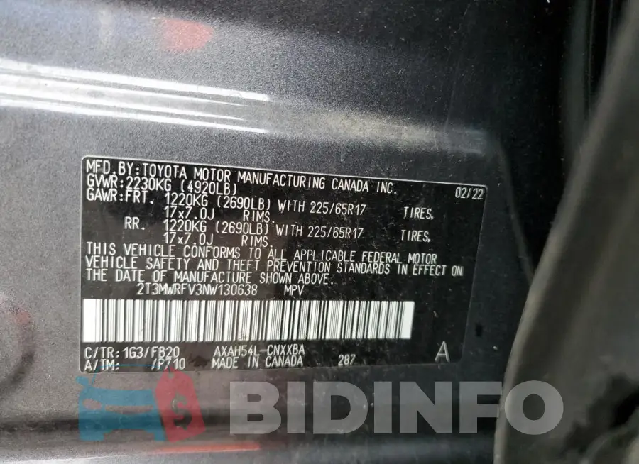 2T3MWRFV3NW130638 Photo# 13