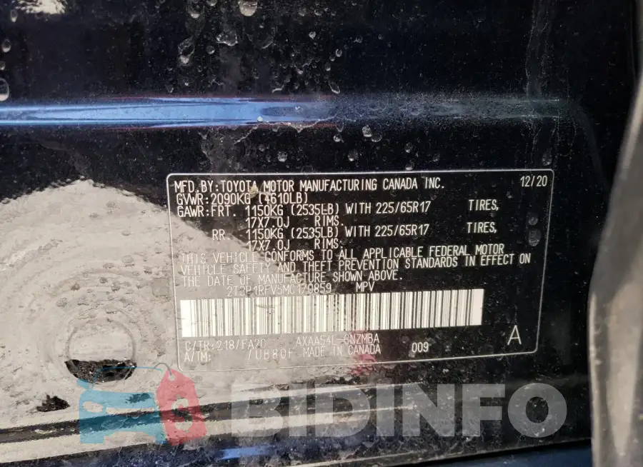 2T3P1RFV5MC170859 Photo# 13